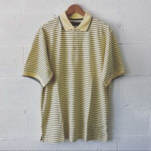 Greg Norman yellow striped polo sz: Med NWT
